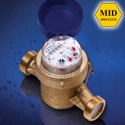 Contatori d'acqua a getto unico, modello Domus, con quadrante asciutto, per acqua fredda e calda approvati MID MI001 Contatori d'acqua a getto unico, modello Domus, con quadrante asciutto, per acqua fredda e calda approvati MID MI001